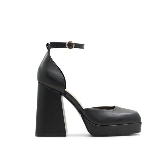 Aldo Emjay Platform Mary Jane Ankle Strap High Heels Black Size 9 - Picture 1 of 16